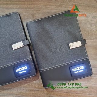 Sổ Tay Đa Năng - Logo Phát Sáng 7 Màu- Sổ tích điện cảm ứng khắc logo theo yêu cầu