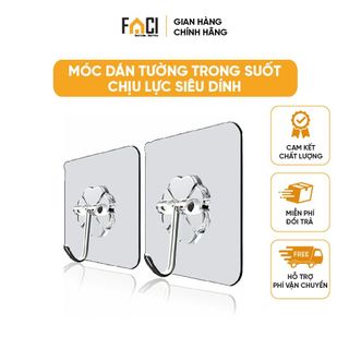 Móc dán tường Faci trong suốt siêu dính. Móc dán tường chịu lực treo đồ quần áo móc treo nhà tắm nhà bếp