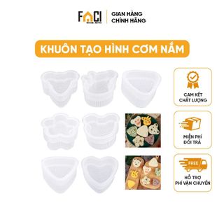 Khuôn làm cơm nắm Faci chịu nhiệt. Khuôn làm cơm nắm Nhật Bản làm bánh hình dễ thương chất liệu nhựa an toàn cho bé