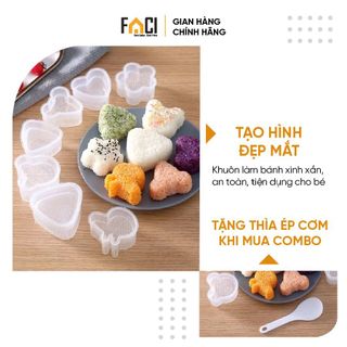 Khuôn làm cơm nắm Faci chịu nhiệt. Khuôn làm cơm nắm Nhật Bản làm bánh hình dễ thương chất liệu nhựa an toàn cho bé
