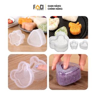 Khuôn làm cơm nắm Faci chịu nhiệt. Khuôn làm cơm nắm Nhật Bản làm bánh hình dễ thương chất liệu nhựa an toàn cho bé