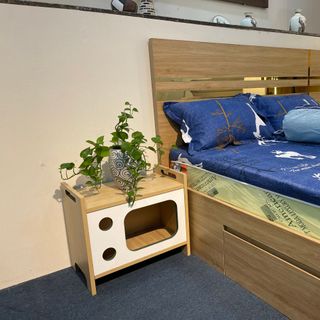 Chuồng mèo gỗ, nhà cho mèo gỗ MDF lỗi xanh chống ẩm, chống nước