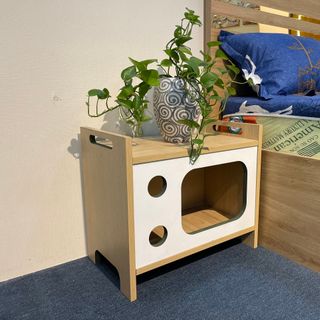 Chuồng mèo gỗ, nhà cho mèo gỗ MDF lỗi xanh chống ẩm, chống nước