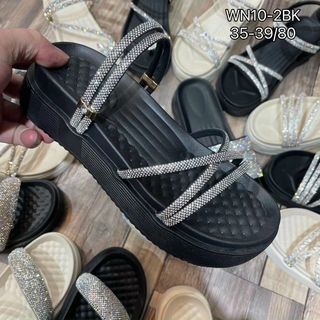 Dép nữ đế bánh mỳ quai đính đá siêu đẹp WN10