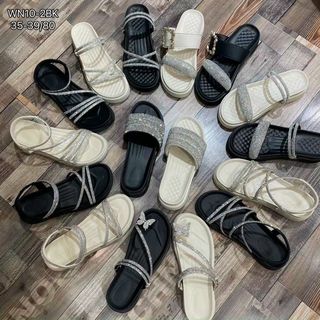 Dép nữ đế bánh mỳ quai đính đá siêu đẹp WN10