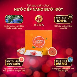 Nano bưởi đỏ Hera tăng cường sức đề kháng làm sáng da đẹp dáng