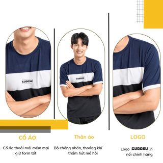 Bộ thể thao nam cổ tròn DT02 - chất cvc cá sấu có giãn 4 chiều - size 45-85kg
