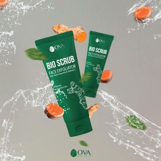 Gel tẩy da chết OVA Bio Scrub giảm mụn chiết xuất nghệ làm hồng hào làn da - Hộp 100gr