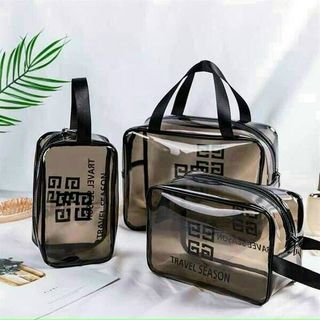 Set 3 túi trong suốt đựng đồ, mỹ phẩm du lịch thời trang