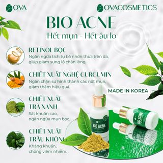 Serum Bio Acne Ova giảm mụn mờ thâm lành tính chiết xuất thiên nhiên 15ml