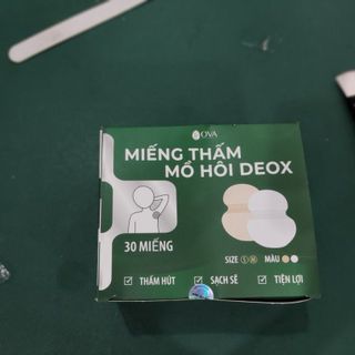 Hộp 30 Miếng dán thấm mồ hôi nách Ova DeoX - Khử mùi mồ hôi nách - Khô thoáng ngăn mồ hôi nách ướt áo