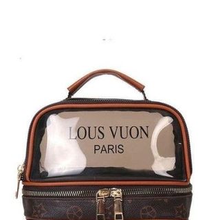 Túi đựng mỹ phẩm, đồ trang điểm LV 2 tầng