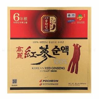 Nước hồng sâm nguyên chất 100 Pocheon Hàn Quốc 30 gói x 80ml
