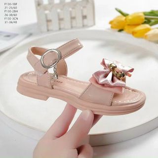 Sandal trẻ em da mềm đính nơ gấu đẹp F130 giá sỉ