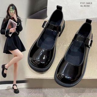 Giày nữ chất Da Đế thấp Phong Cách Lolita đẹp F137