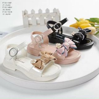 Sandal trẻ em da mềm đính nơ hoa đẹp F130 giá sỉ