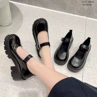 Giày nữ chất Da Đế cao Phong Cách Lolita Hàn Quốc F137