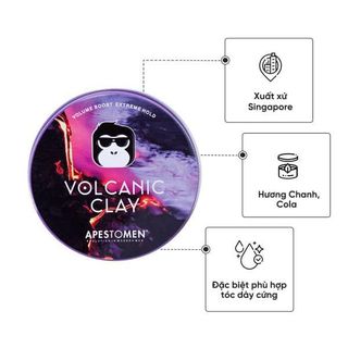 Sáp vuốt tóc Apestomen Volcanic clay chính hãng có tem Song Mã