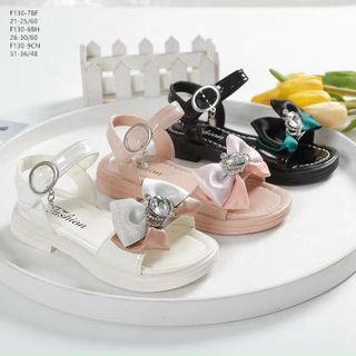 Sandal trẻ em da mềm đính nơ đá đẹp F130