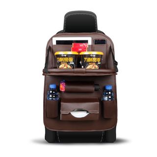 Túi da PU đựng đồ treo sau ghế ô tô, xe hơi, Túi để đồ trên xe treo lưng ghế đa năng tích hợp bàn ăn KHO SỈ TOÀN QUỐC