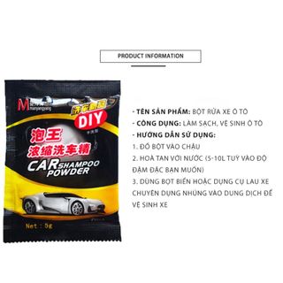 Túi Bột Rửa Xe Ô Tô Car Shampoo Powder - Bột Vệ Sinh Xe Đánh Bay Vết Bẩn Hiệu Quả KHO SỈ TOÀN QUỐC