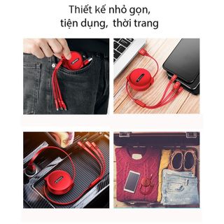 Cáp SẠC NHANH Cuộn Tròn Đa Năng 3IN1 - Cáp Truyền Dữ Liệu Tốc Độ Cao ( Android, IOS, Type C ) KHO SỈ TOÀN QUỐC