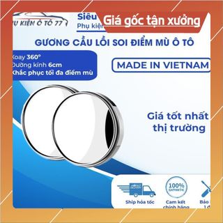 Gương cầu lồi, gương lồi có viền gắn kính hậu xe ô tô, xe hơi xoay 360 độ xóa điểm mù tráng bạc siêu rẻ - Tặng keo 3M giá sỉ