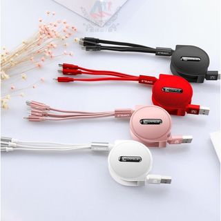 Cáp SẠC NHANH Cuộn Tròn Đa Năng 3IN1 - Cáp Truyền Dữ Liệu Tốc Độ Cao ( Android, IOS, Type C ) KHO SỈ TOÀN QUỐC
