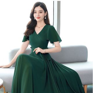 ĐẦM MAXI BÈO EO CỔ V – DT1722-175