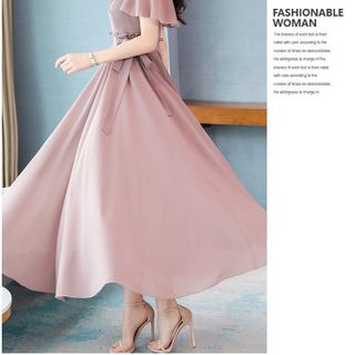 ĐẦM MAXI BÈO EO CỔ V – DT1722-175