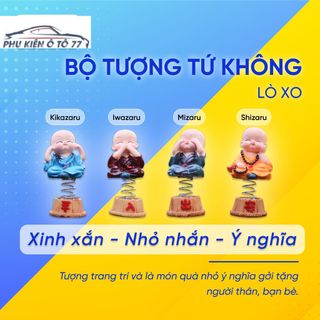 Tượng 4 chú tiểu tứ không lò xo trang trí bàn làm việc, để taplo ô tô, xe hơi - Tượng tứ không lò xo trang trí xe hơi giá sỉ