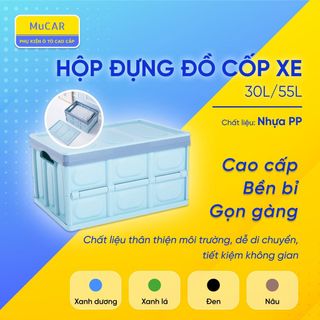 Hộp nhựa đựng đồ đa năng gấp gọn để xe ô tô, tủ quần áo thể tích 30L - Thùng đựng đồ nhỏ gọn cho gia đình