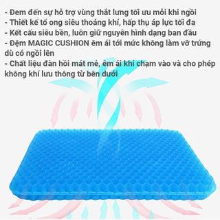 Đệm gel silicon 3D lót ghế văn phòng, ô tô, xe máy, thoáng khí siêu êm nâng đỡ lưng, cột sống KHO SỈ TOÀN QUỐC