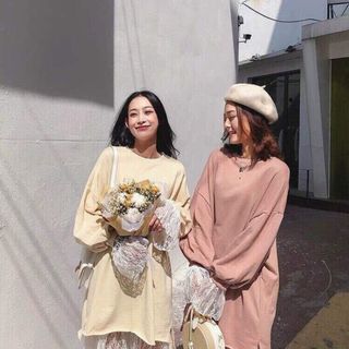 Set đầm thun phối lưới ren đuôi cá siu cute sang chảnh tiểu thư đơn giản nữ tính phong cách Hàn