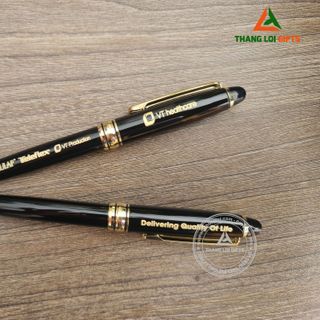 Bút Kim Loại Xoay Thân Đen Bóng+ Hộp Đựng Bút in khắc theo yêu cầu