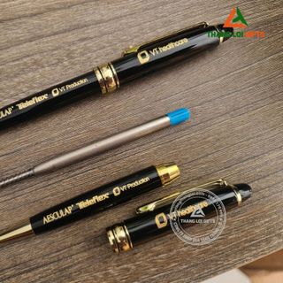 Bút Kim Loại Xoay Thân Đen Bóng+ Hộp Đựng Bút in khắc theo yêu cầu