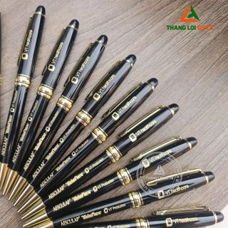 Bút Kim Loại Xoay Thân Đen Bóng+ Hộp Đựng Bút in khắc theo yêu cầu