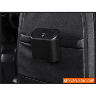 Thùng rác mini đa năng có nắp, hộp đựng rác có chốt cài treo thành cửa treo lưng ghế ô tô, xe hơi- Hàng chính hãng