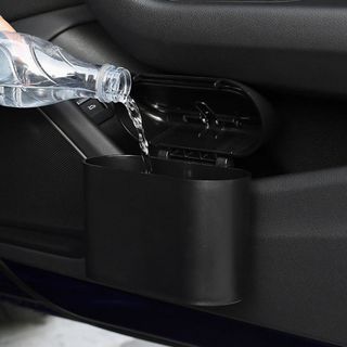 Thùng rác mini đa năng có nắp, hộp đựng rác có chốt cài treo thành cửa treo lưng ghế ô tô, xe hơi- Hàng chính hãng