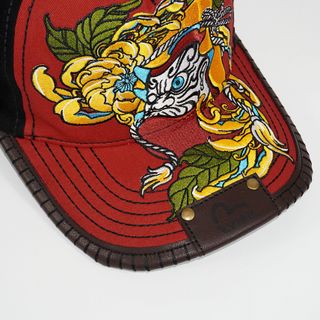 Nón lưới trai thương hiệu Evisu thêu búp bê Daruma
