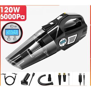 Máy hút bụi sạc điện đa năng 4 IN 1 - hút bụi, bơm, đo áp suất lốp, đèn pin cho xe ô tô KHO SỈ TOÀN QUỐC