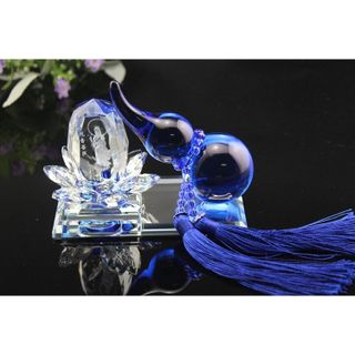 Tượng Quan Âm Hồ Lô Trang Trí Ô Tô Thuỷ Tinh Cao Cấp, Tượng Nước Hoa Để Taplo Xe Hơi, Tượng Phật Quan Âm Đài Sen Cao Cấp