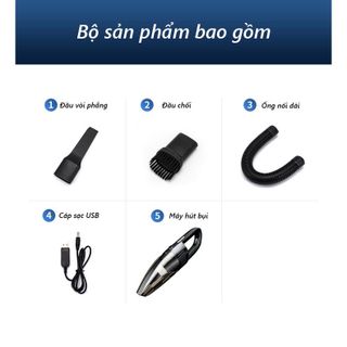 Máy hút bụi mini cầm tay cho xe ô tô siêu mạnh - Máy hút bụi sạc điện không dây nhỏ gọn C8, lực hút mạnh mẽ đa năng
