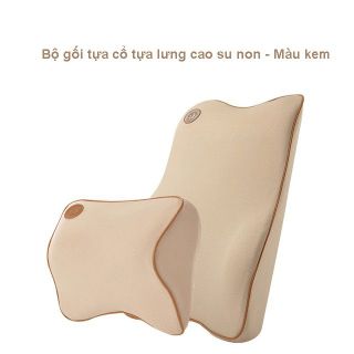Bộ gối tựa đầu tựa lưng cao su non cao cấp cho xe ô tô xe hơi - Gối cao su 3D dựa cổ lưng trên xe siêu êm