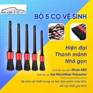 Bộ 5 cây chổi mini đa năng vệ sinh bàn ghế, tủ kệ, nội thất xe hơi,khe kẽ,chất liệu sợi Microfiber Polyester cao cấp giá sỉ