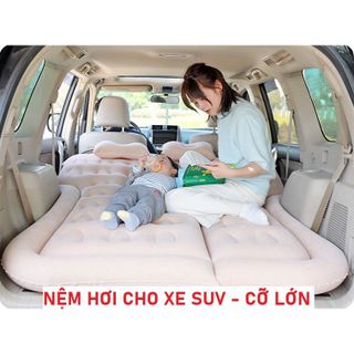 [Kèm Chân] Đệm Giường Hơi Ô Tô Cao Cấp, Đệm hơi xe SUV 7 chỗ, 16 chỗ phủ nhung có kèm theo bơm hơi KHO SỈ TOÀN QUỐC giá sỉ