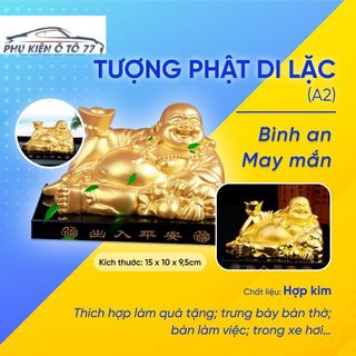 Tượng Phật Di Lặc Dát Vàng Trang Trí Xe Ô Tô, Mang nhiều may mắn, phong thủy [Tặng Kèm Nước Hoa Ô Tô] KHO SỈ TOÀN QUỐC giá sỉ