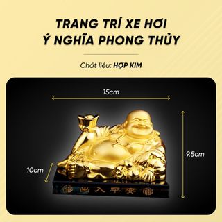 Tượng Phật Di Lặc Dát Vàng Trang Trí Xe Ô Tô, Mang nhiều may mắn, phong thủy [Tặng Kèm Nước Hoa Ô Tô] KHO SỈ TOÀN QUỐC giá sỉ