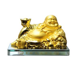 Tượng Phật Di Lặc Dát Vàng Trang Trí Xe Ô Tô, Mang nhiều may mắn, phong thủy [Tặng Kèm Nước Hoa Ô Tô] KHO SỈ TOÀN QUỐC