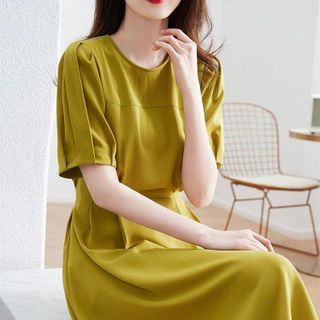 ĐẦM XÒE VÀNG LỤA TAY XẾP LI – DT1726